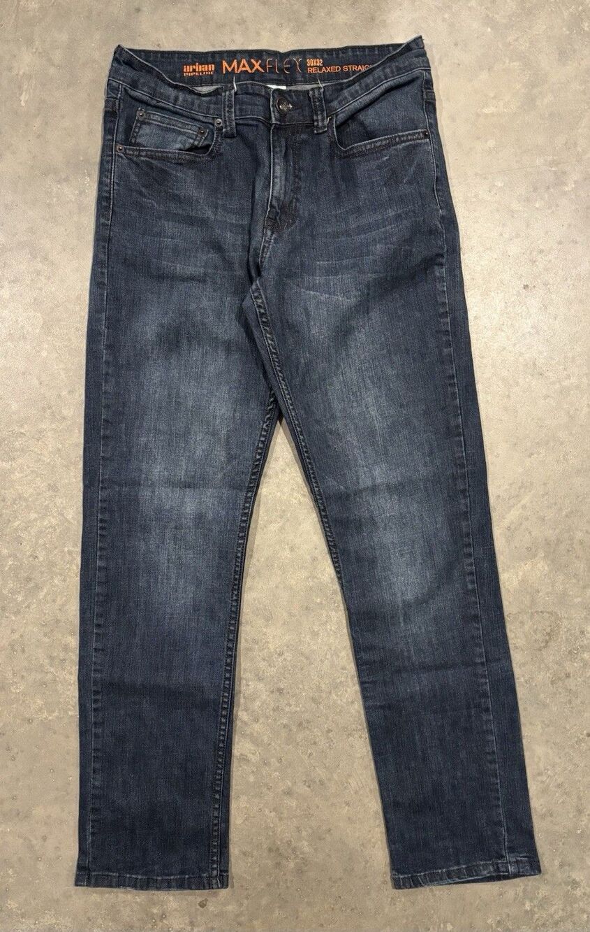 Urban Pipeline Jeans Mens 30x32 Blue Denim Relaxed Straight Max Flex